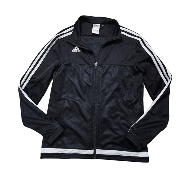 Adidas Black Track Jacket with White Stripes - Picture 3 of 8